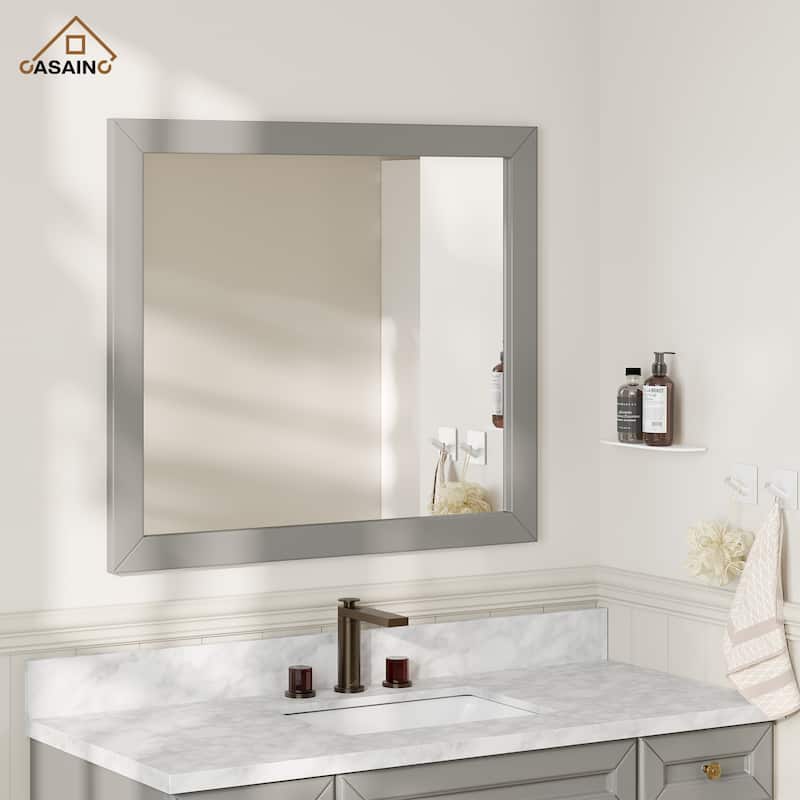CASAINC 36in Solid Wood Framed Mirror in Multiple Color Frames