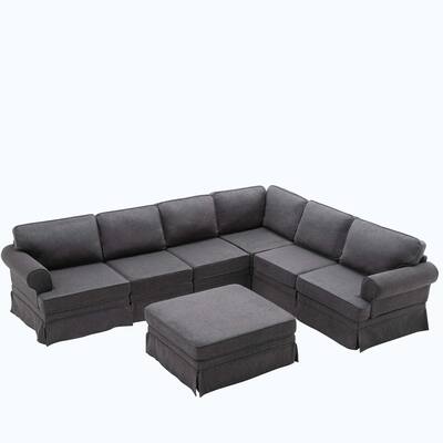Modern Sectional Couch with removable Ottoman for Living Room
