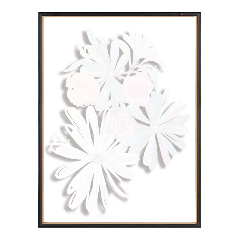 Kate and Laurel Blake Flowers Glass Framed Printed Art by Jessi Raulet