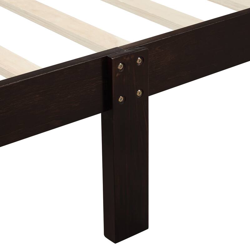 Durable Twin Size Wood Platform Bed Frame, No Box Spring Needed