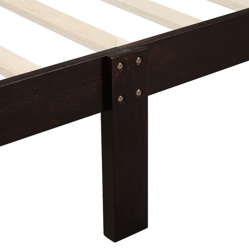 Nestfair Twin Wood Platform Bed with Headboard and Footboard