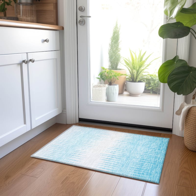 Machine Washable Indoor/ Outdoor Chantille Ombre Contemporary Rug