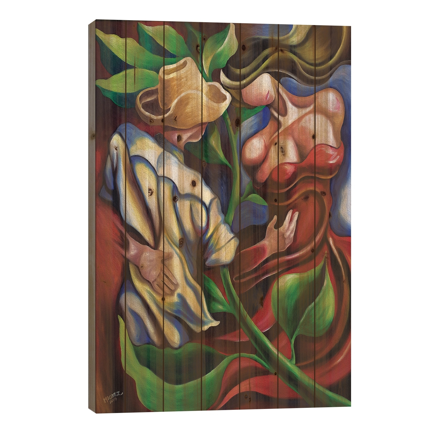 Dancing In Countryside Print On Wood by Dixie Miguez - Multi-Color