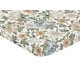 preview thumbnail 2 of 4, Baby Girl Fitted Mini Crib Sheet Vintage Floral Blue Yellow Portable Crib Pack Play Taupe White Shabby Chic Flower Boho Bohemian