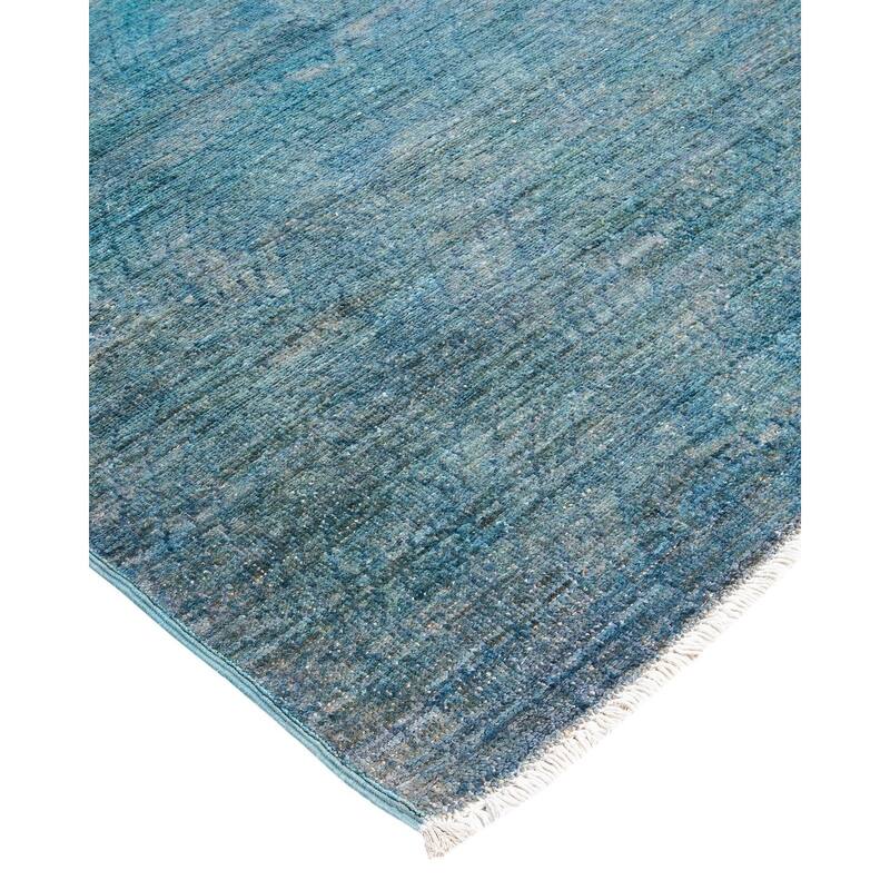 Vibrance, One-of-a-Kind Hand-Knotted Area Rug - Blue, 8' 0" x 10' 3" - 8' 0" x 10' 3"