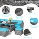 preview thumbnail 62 of 66, Costway 7 PCS Patio Rattan Dining Set Sectional Sofa Couch Ottoman - See Details