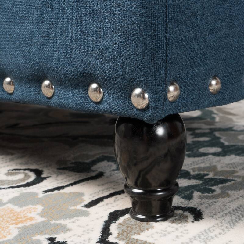 Tatiana Contemporary Fabric Storage Ottoman with Nailhead Trim by Christopher Knight Home