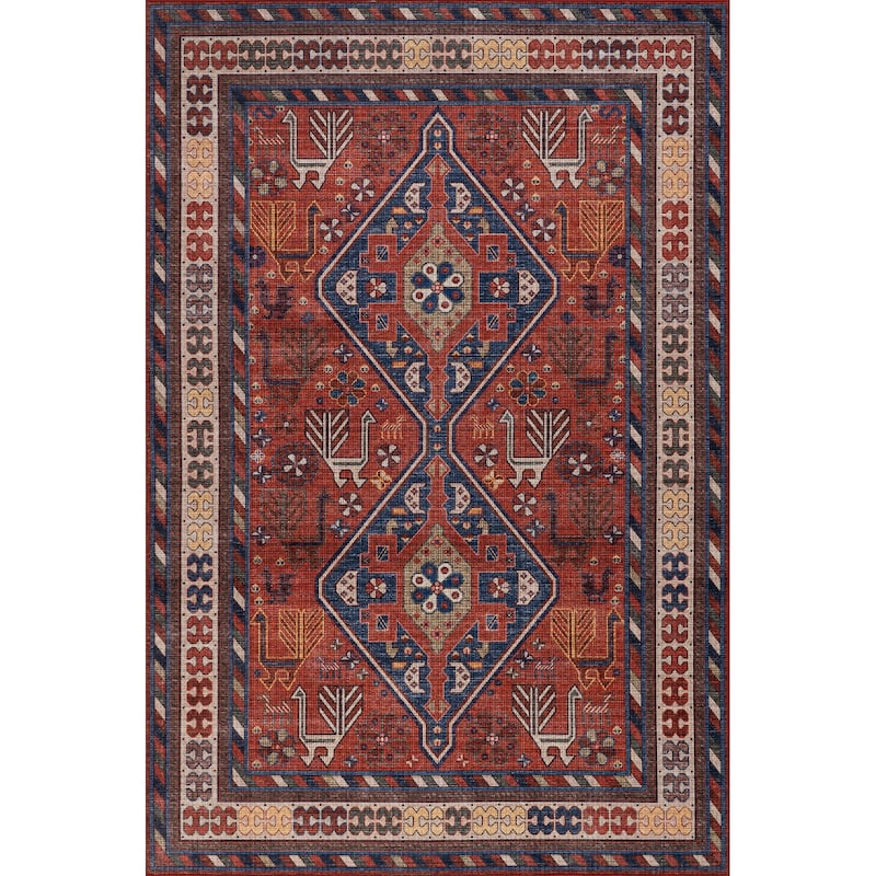 Nuloom Damaris Splashguard Medallion Machine Washable Area Rug