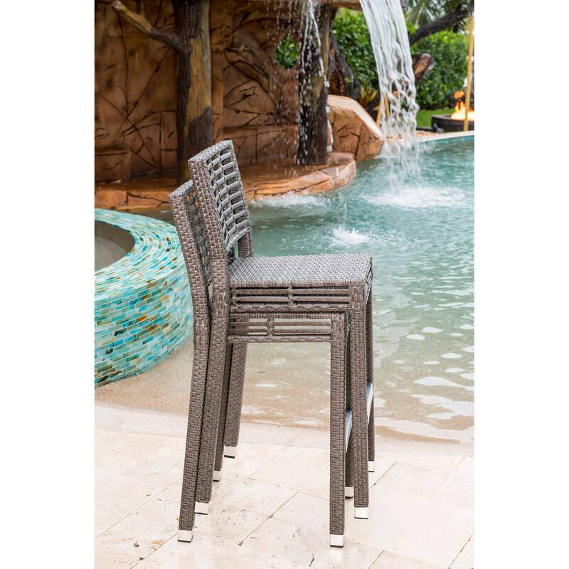 Panama Jack Graphite Set of 2 Stackable Barstools