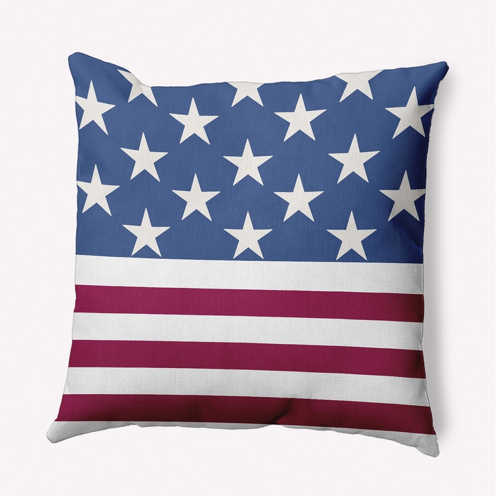 July 4th USA Flag Indoor/Outdoor Throw Pillow