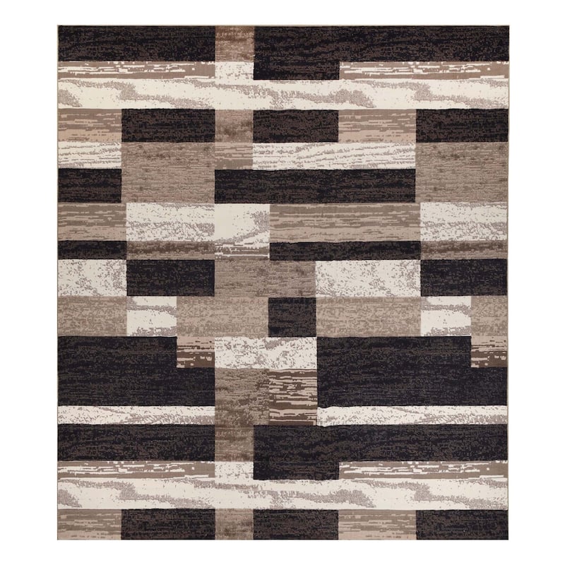 Superior Rockwood Modern Geometric Patchwork Indoor Runner or Area Rug