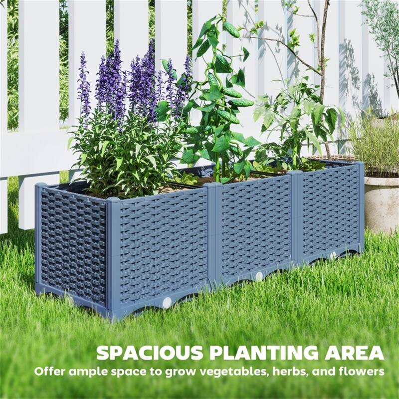 Plastic Garden Bed with Drainage Holes for Indoor and Outdoor Use