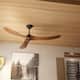 60" Walnut 3-Blades Wood Ceiling Fan with Remote Control - N/A