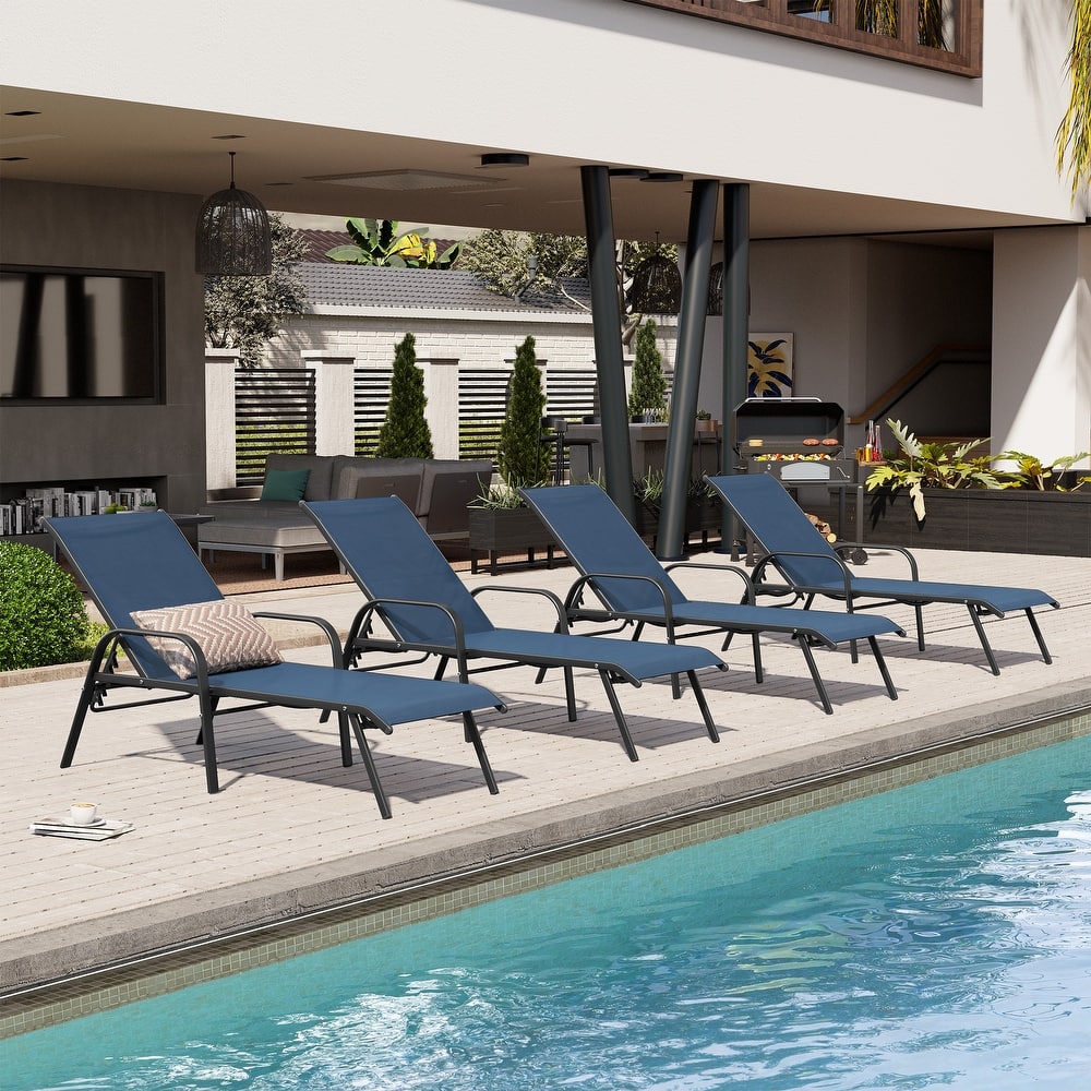 Crestlive Products Outdoor Adjustable Chaise Lounge Chairs (Set of 2/4)
