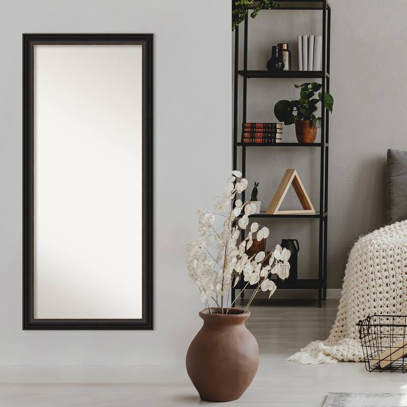 Non-Beveled Wood Full Length Floor Leaner Mirror - Trio Oil Rubbed Bronze Frame