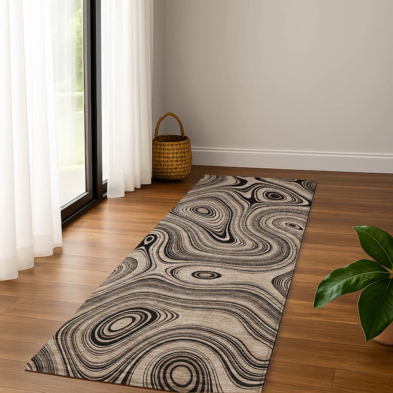 Premium Washable Super Soft Contemporary Alfa Mayfield Rug - Beige - 2'3" x 7'6"