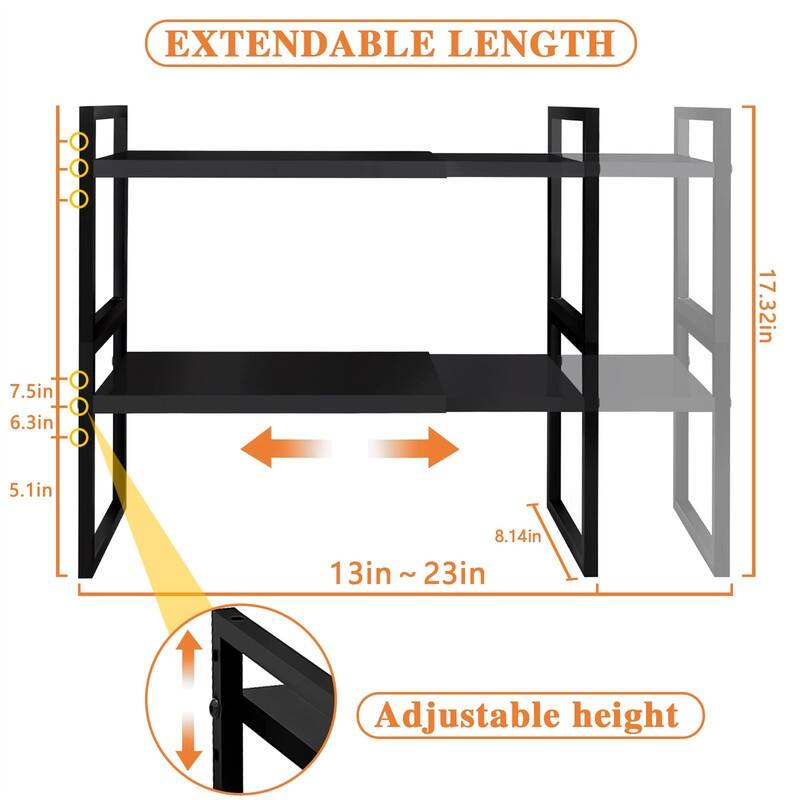 Kitchen Countertop Organizer - 9"D x 17"W x 3.7"H