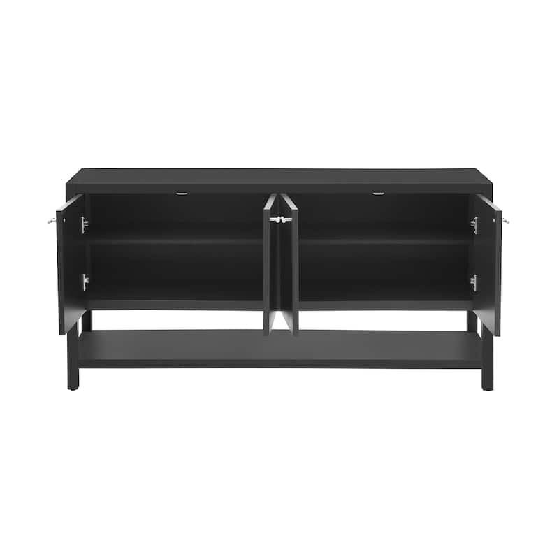 Functional Entryway Console Table with Ample Storage - Black