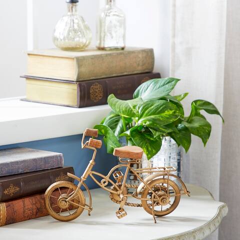 Gold Iron Vintage Sculpture Bicycle 8 x 11 x 4 - 11 x 4 x 8