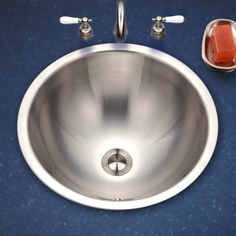 Houzer Opus 16-3/4" 18-Gauge Stainless Steel Drop In Bathroom Sink