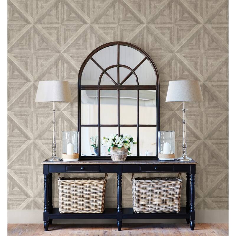 A-Street Prints Carriage House Neutral Wood Wallpaper