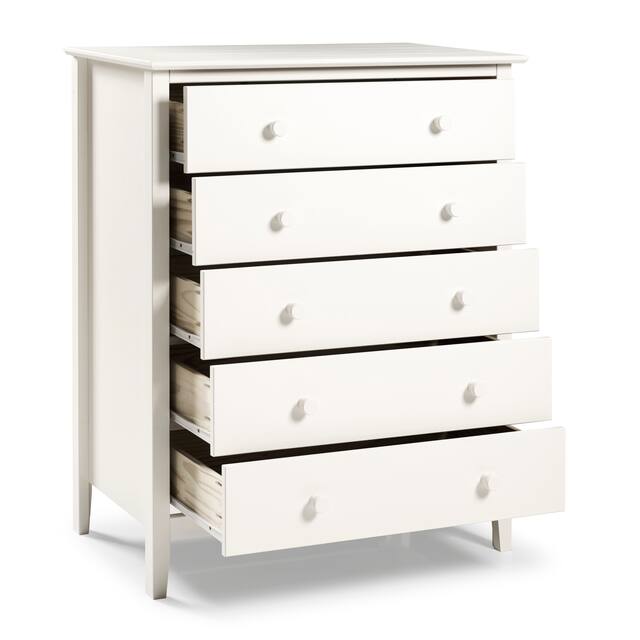 Taylor & Olive Snowberry 5-drawer Pine Wood Tall Storage Dresser