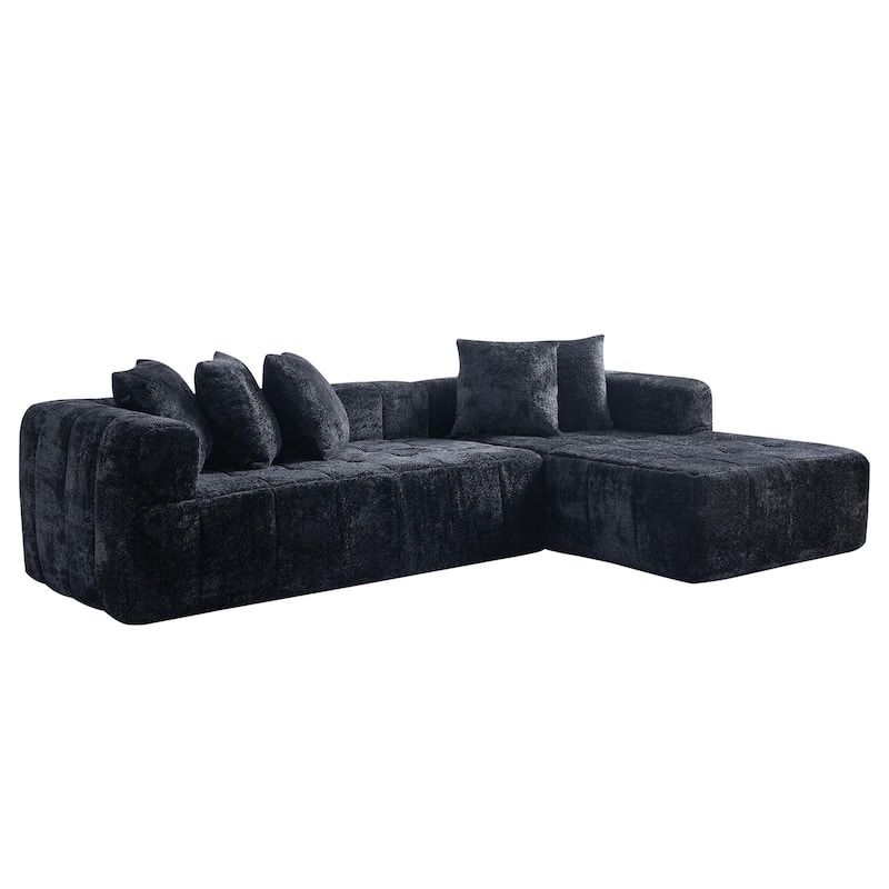 107.9"Cloud Modular Sectional Sofa Couch with L-Shape Chaise, Upholstered Couches for Bedroom, Deep Seat Corner Couch