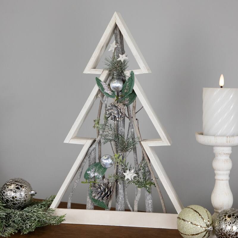 Stars and Pinecones Christmas Tree Tabletop Decoration - 17.5"