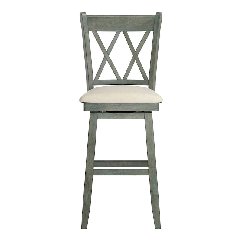 Eleanor Double X Back Wood Swivel Bar Stool by iNSPIRE Q Classic