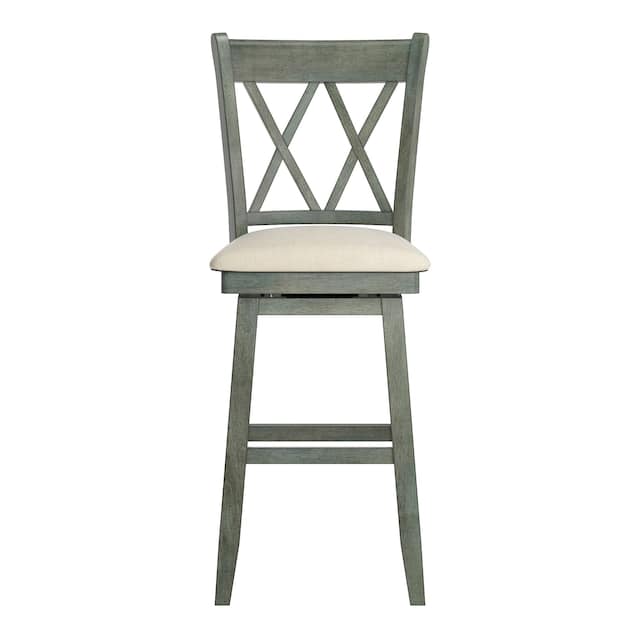 Eleanor Double X Back Wood Swivel Bar Stool by iNSPIRE Q Classic