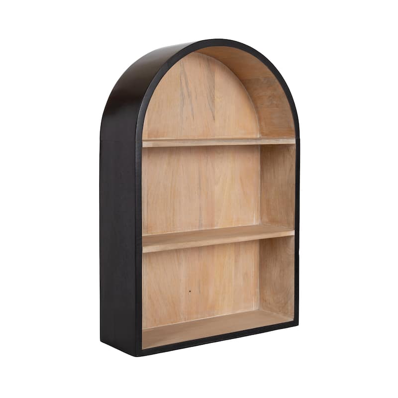 Kate and Laurel Arcott Arch Wall Shelf - 18x6x26 - Natural/Black