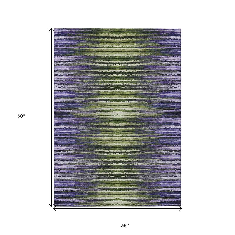 Lara Stripe Spill-Resistant Classic Elegance Outdoor Rug