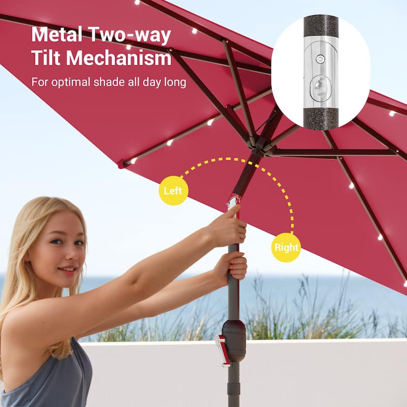 Bonosuki 7.5Ft LED Patio Market Umbrella Outdoor Table Umbrella