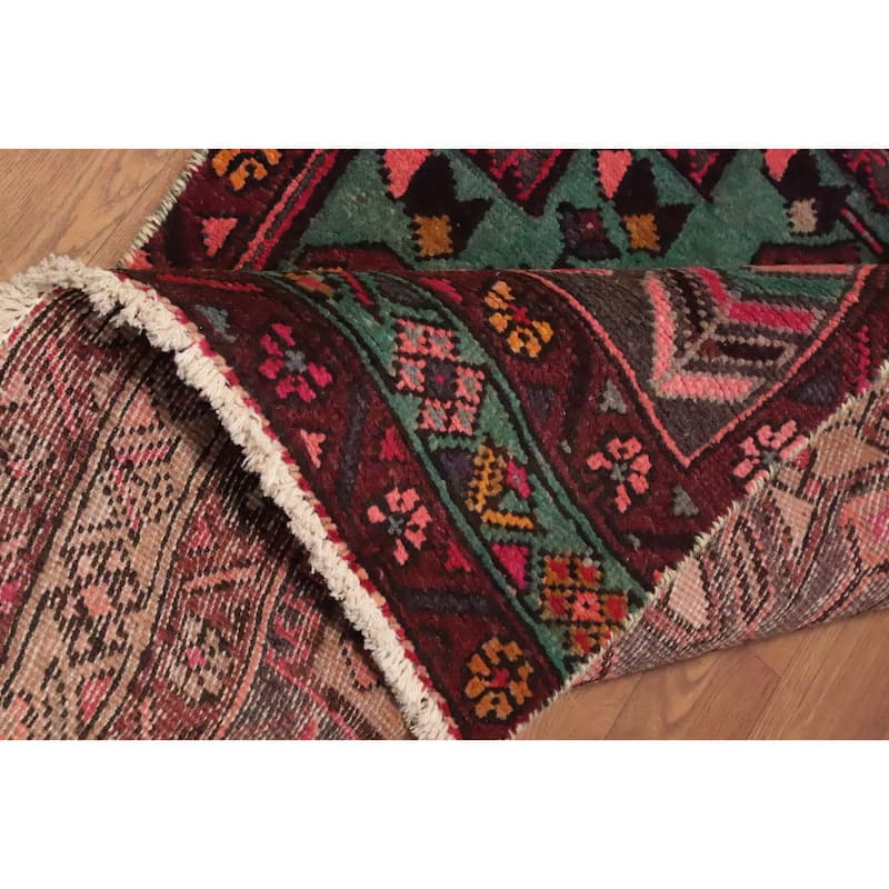 Hand Knotted Oriental 100% Wool Carpet Traditional Tribal Greys & Charcoal Ardebil Runner Rug - 10' 1'' X 2' 7''