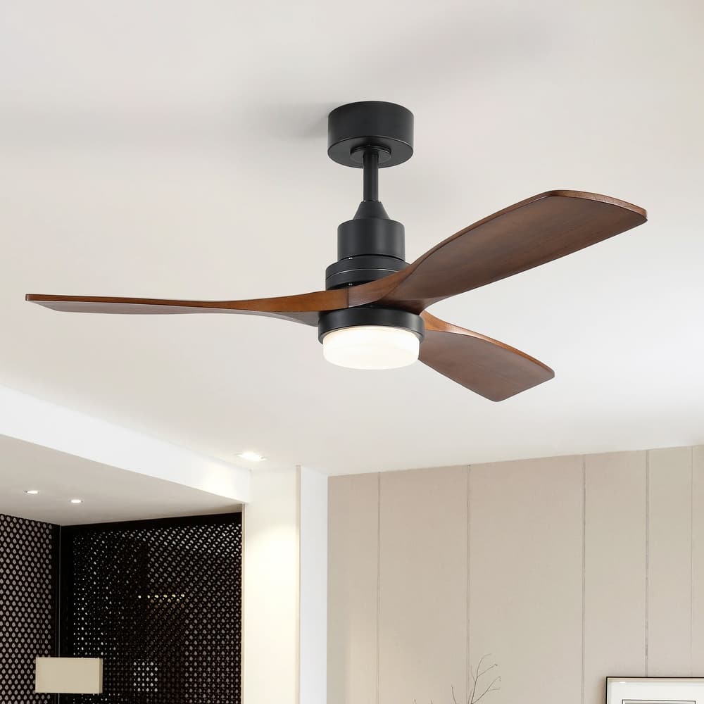 48/52 Inch Noiseless Integrated LED Light Ceiling Fan with Remote Control, Reversible DC Motor