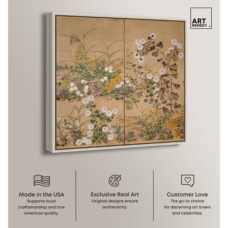Flowering Plants in Autumn Canvas by Art Remedy