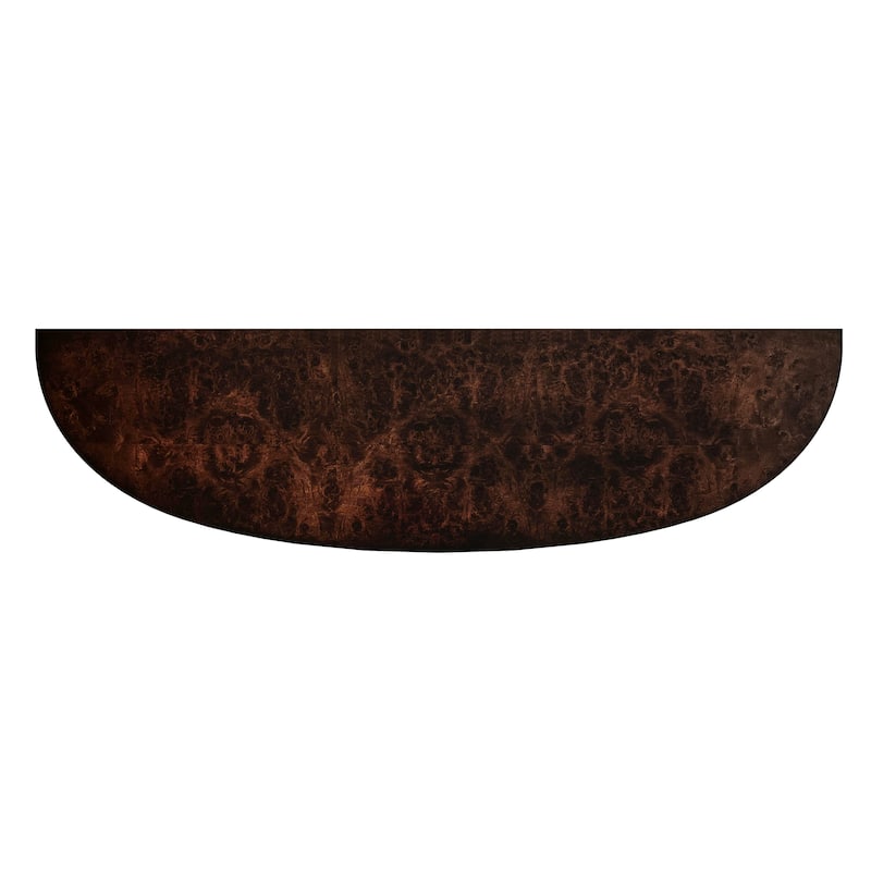 Astor 54"W Burl Wood Demilune Console Table