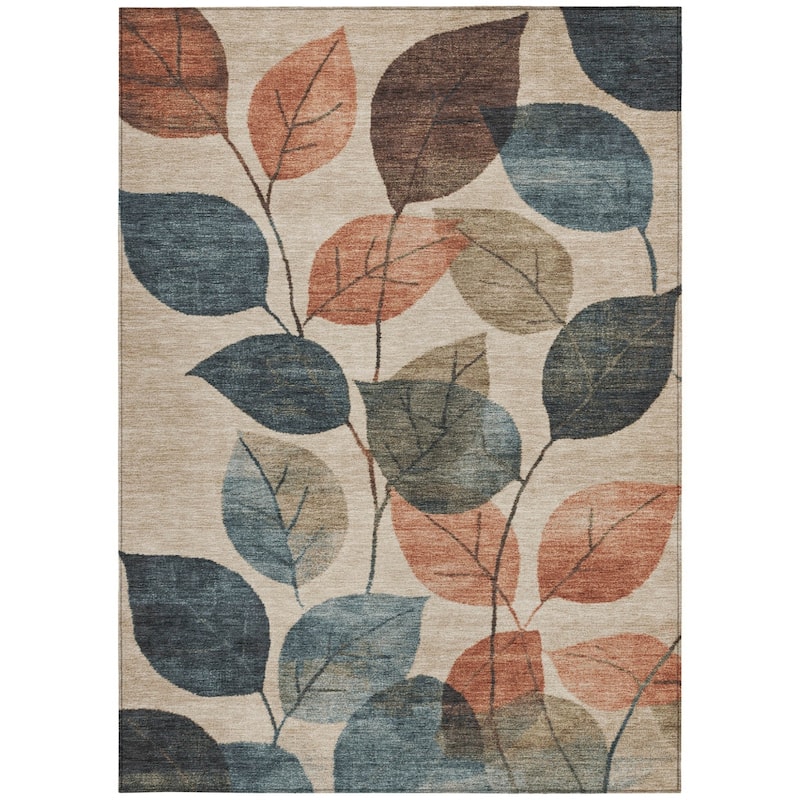 HomeRoots Floral Transitional Rectangle Outdoor Rug