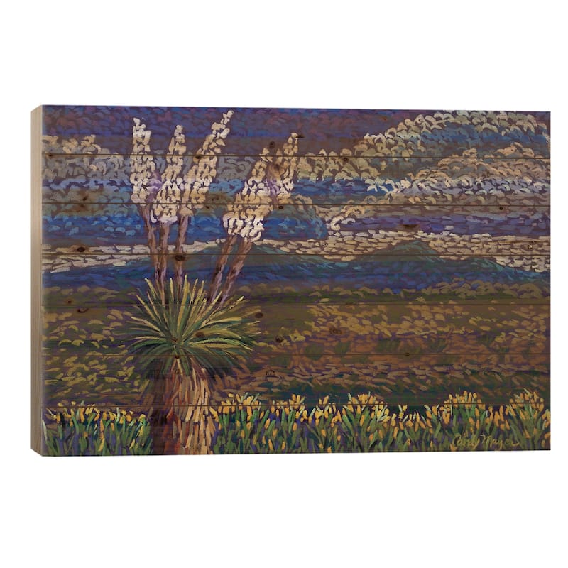 Desert Yuccas Print On Wood by Candy Mayer - Multi-Color - 26x40x1.5