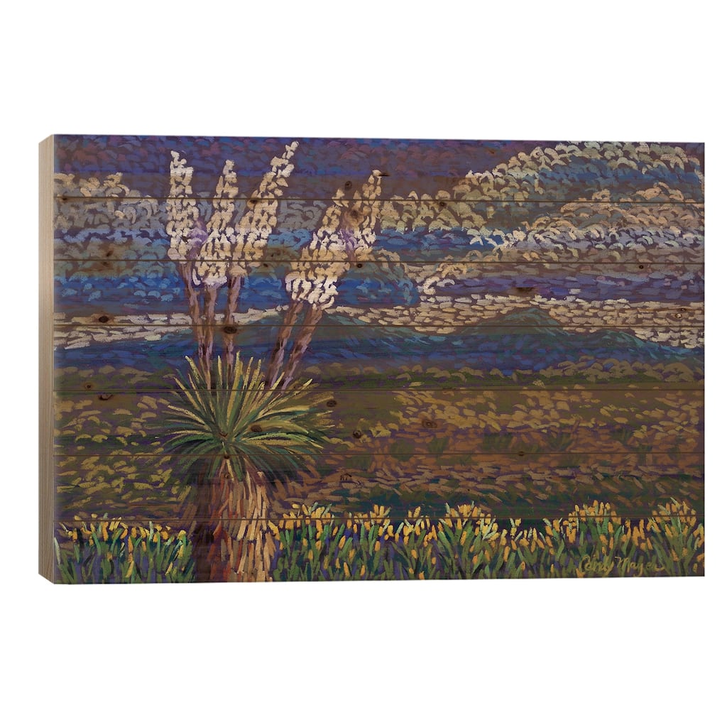 Desert Yuccas Print On Wood by Candy Mayer - Multi-Color