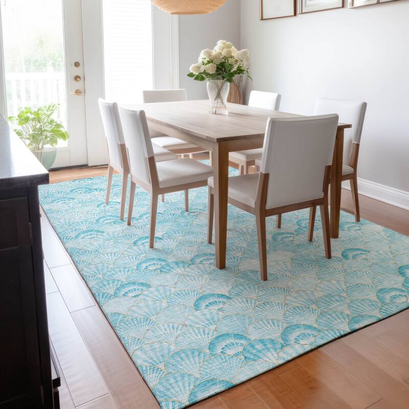 Premium Washable Super Soft Coastal Seashell Mayfield Rug