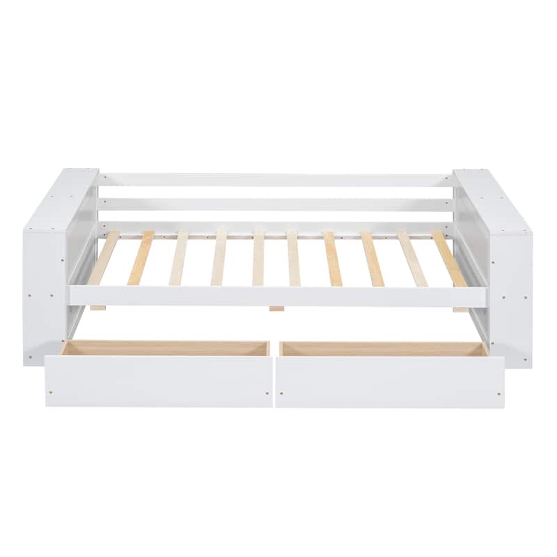 Daybed With Shelves And Drawers