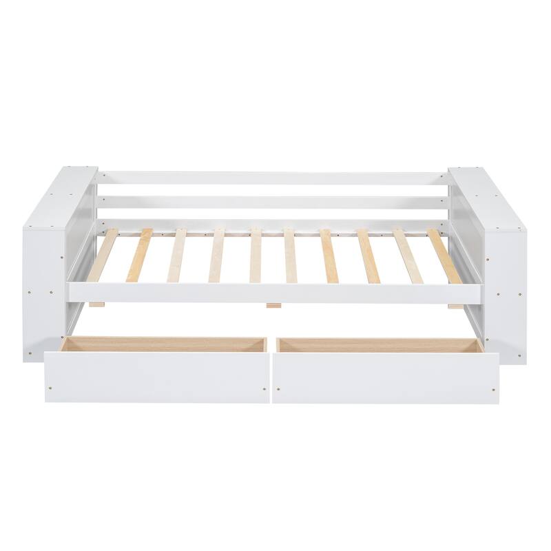 Twin Size Daybed with Shelves and Drawers