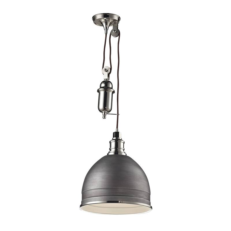 Elk Home Carolton Polished Nickel Metal 1 Light Pendant