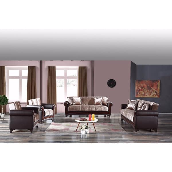 Shop Savahome Retropolis Living Room Love Seat Brown Overstock