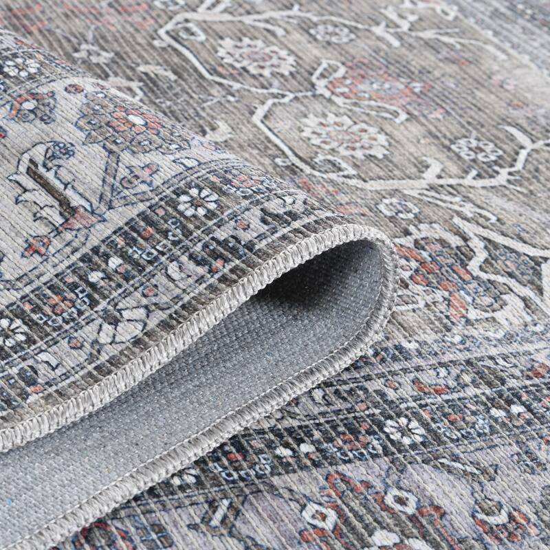 Alaska Machine-Washable Vintage Medallion Power-Loomed Area/Runner Rug