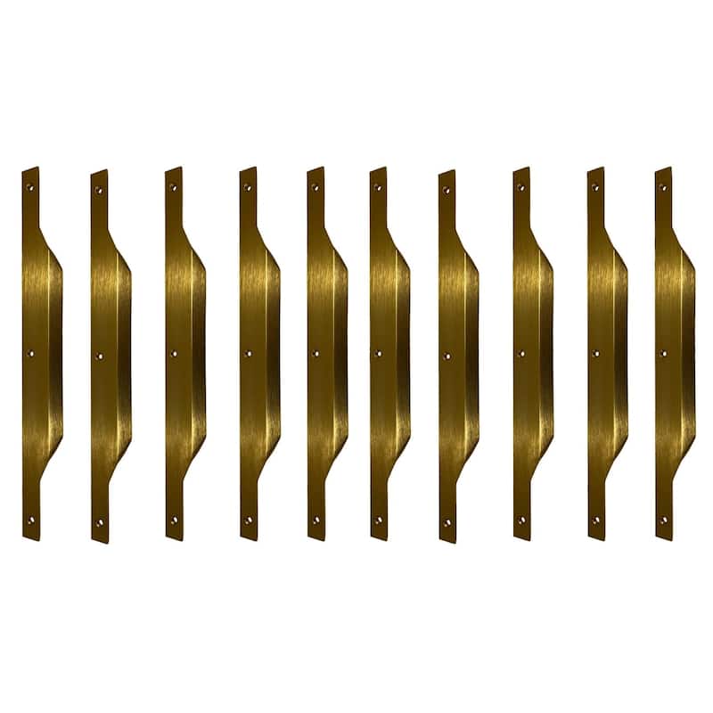 Modern Thin Metal Pull Handles - Set of 10 - Gold
