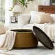 preview thumbnail 10 of 17, Huimo Modern round wooden tray Ottoman with Storage