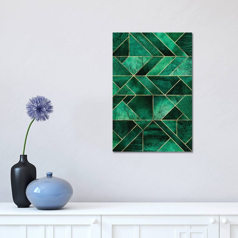 iCanvas "Abstract Nature - Emerald Green" by Elisabeth Fredriksson Canvas Print - 18x12x1.5
