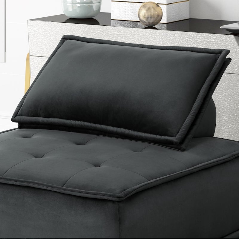 Velvet Armless Lounge Chair